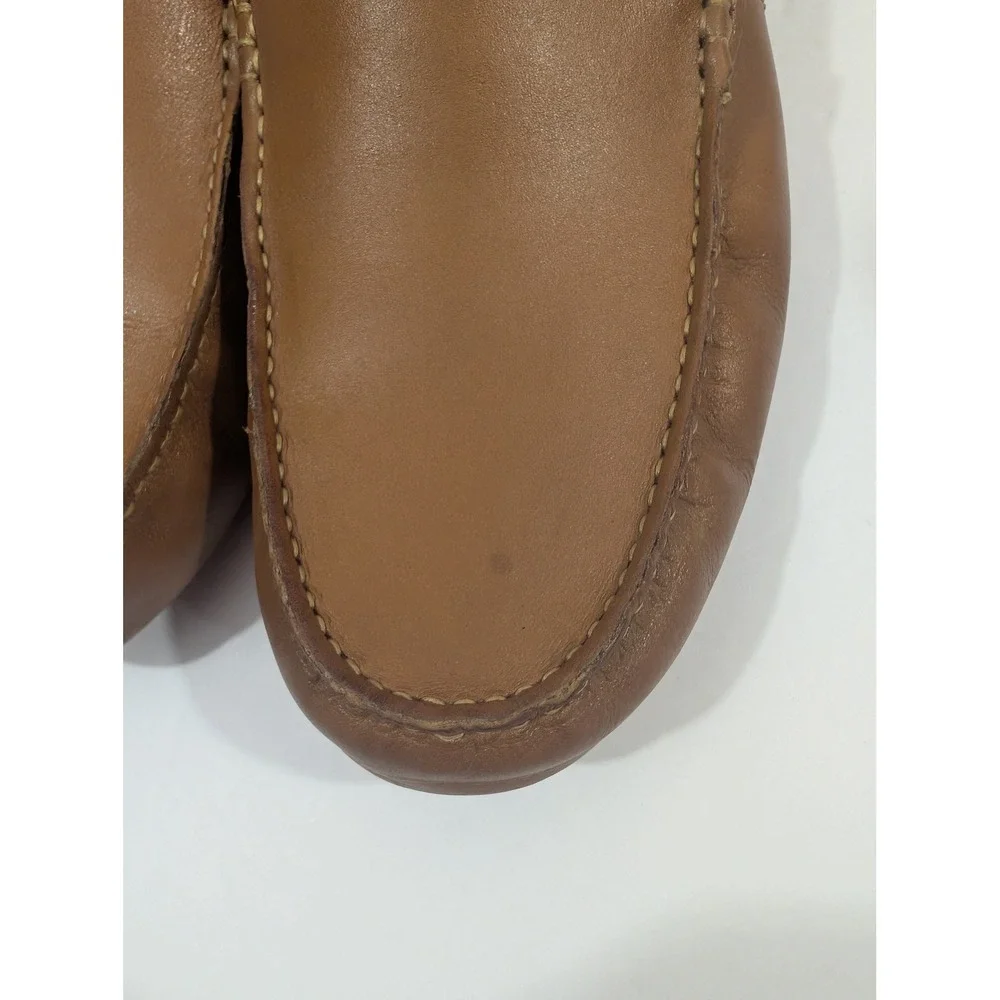 Clarks Markman Plain Tan Leather Driving Loafers Mens 12 M Slip On Shoes Work